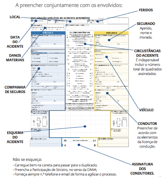 como preencher declaração amigavel